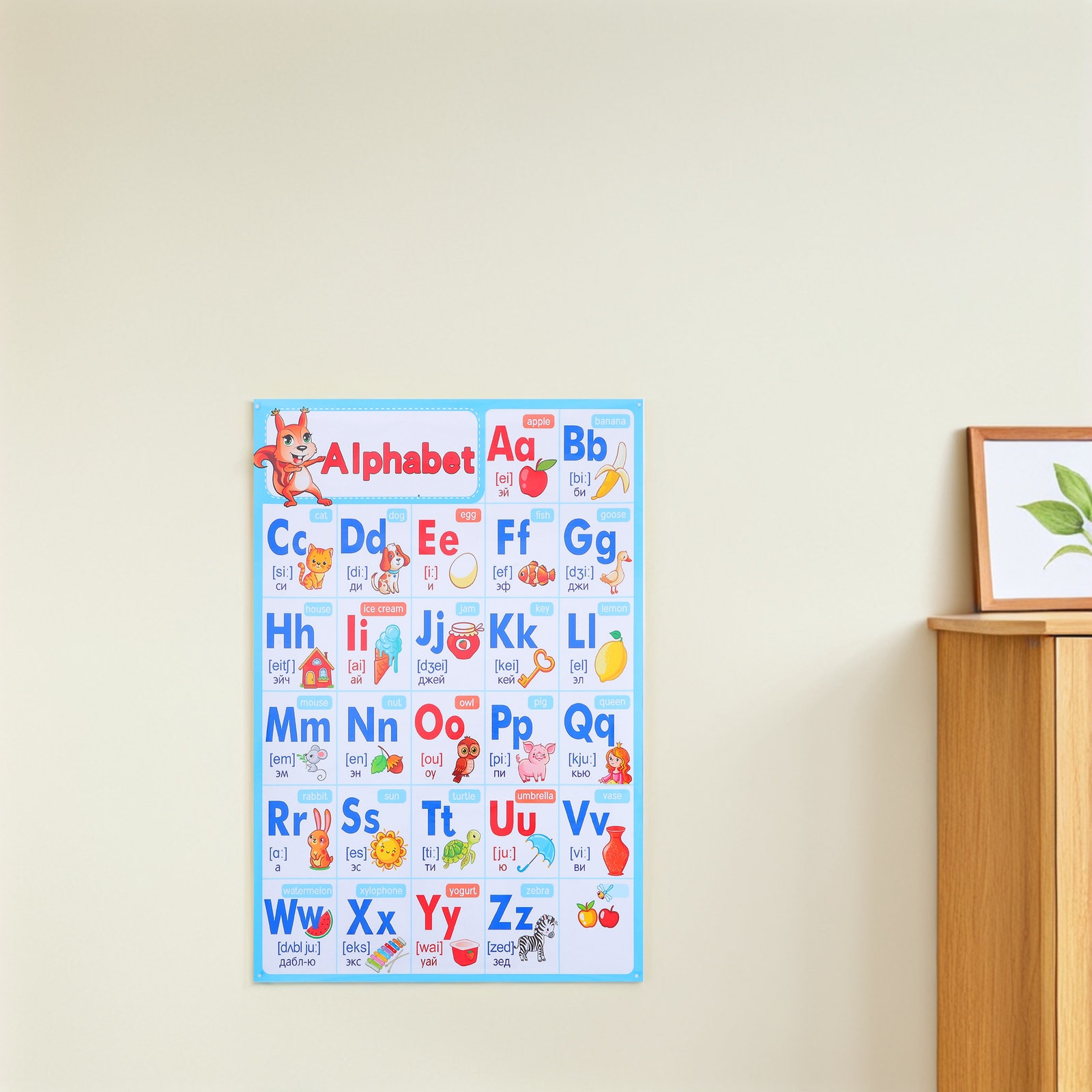 Kids Education Nursery - Alphabet Poster Chart Abc Preschool Classroom