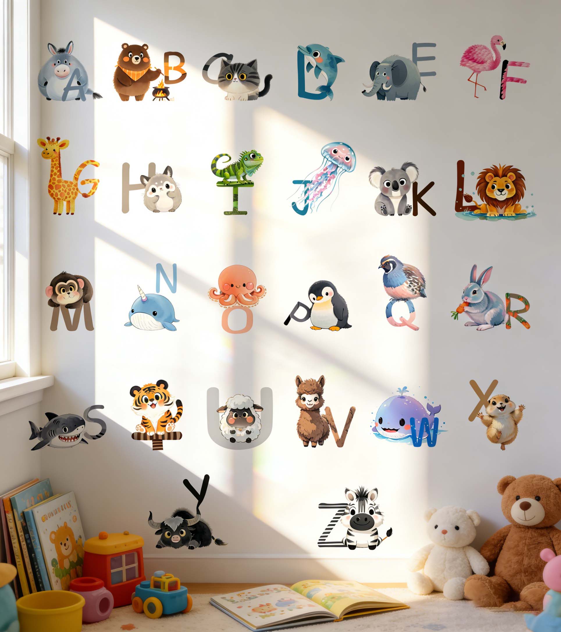Kids Education Center - 26 Letter English Alphabet Wall Stickers