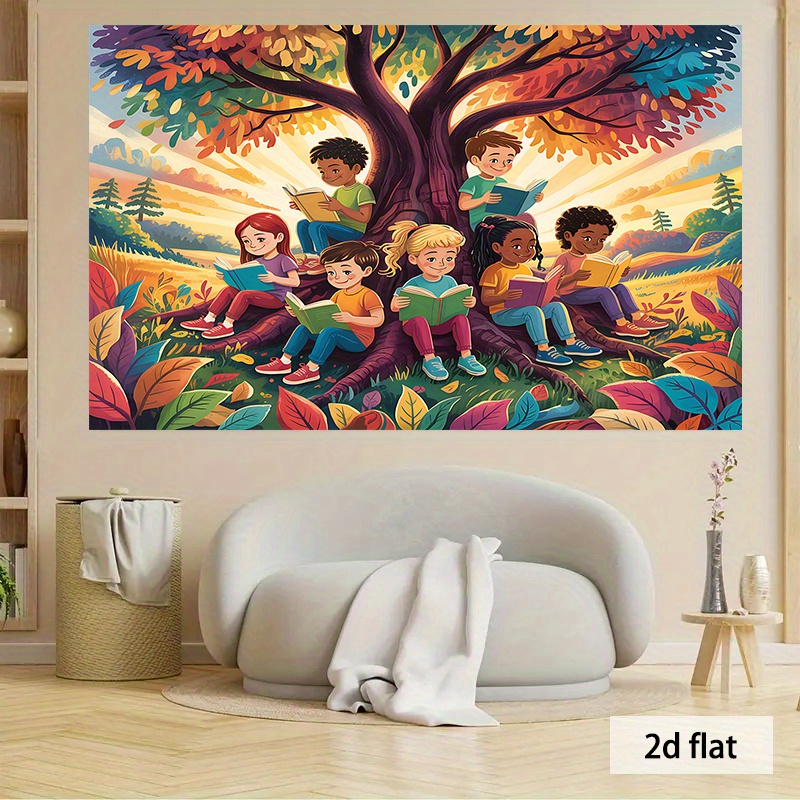 2D Flat,Kids Reading Under Col - Kids Education Nursery review and price