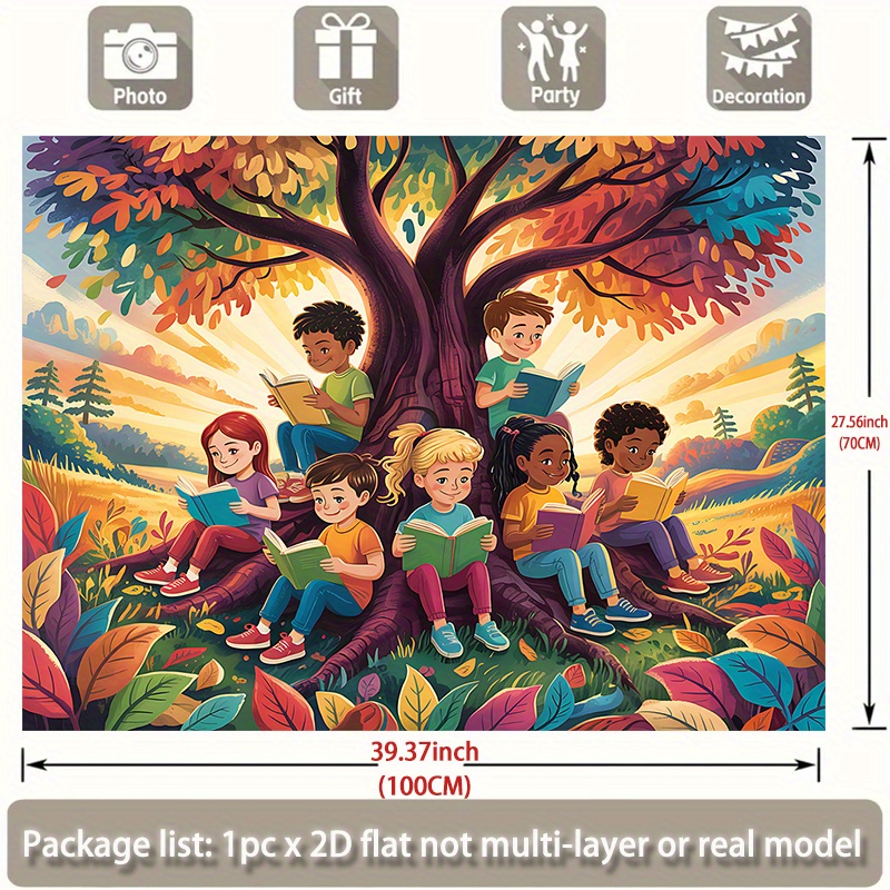 2D Flat,Kids Reading Under Col - Kids Education Nursery review and price