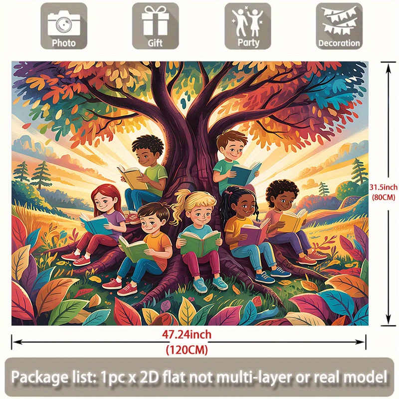 2D Flat,Kids Reading Under Col - Kids Education Nursery review and price