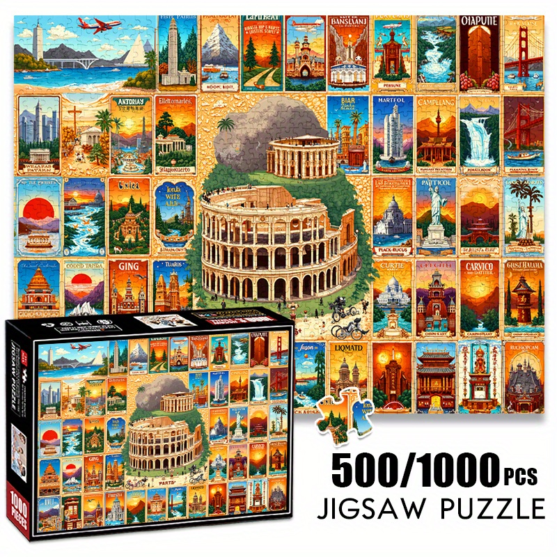 500/1000pcs Paper Jigsaw Puzzl - Puzzle Map World review and price