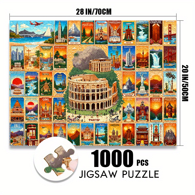 500/1000pcs Paper Jigsaw Puzzl - Puzzle Map World review and price