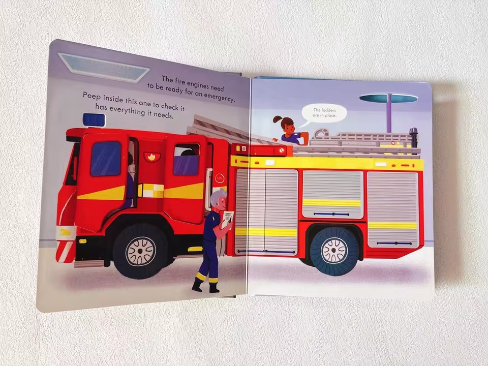 Usborne Peep Inside How A Fire - Kids Education Books review and price