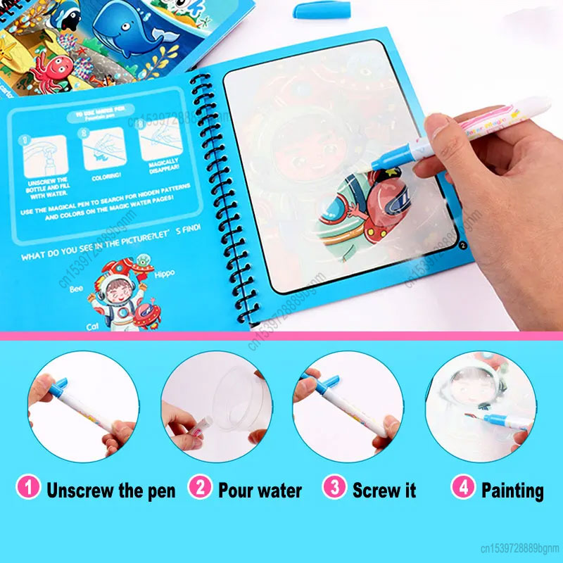 Cartoon Magic Water Painting C - Kids Education Books review and price