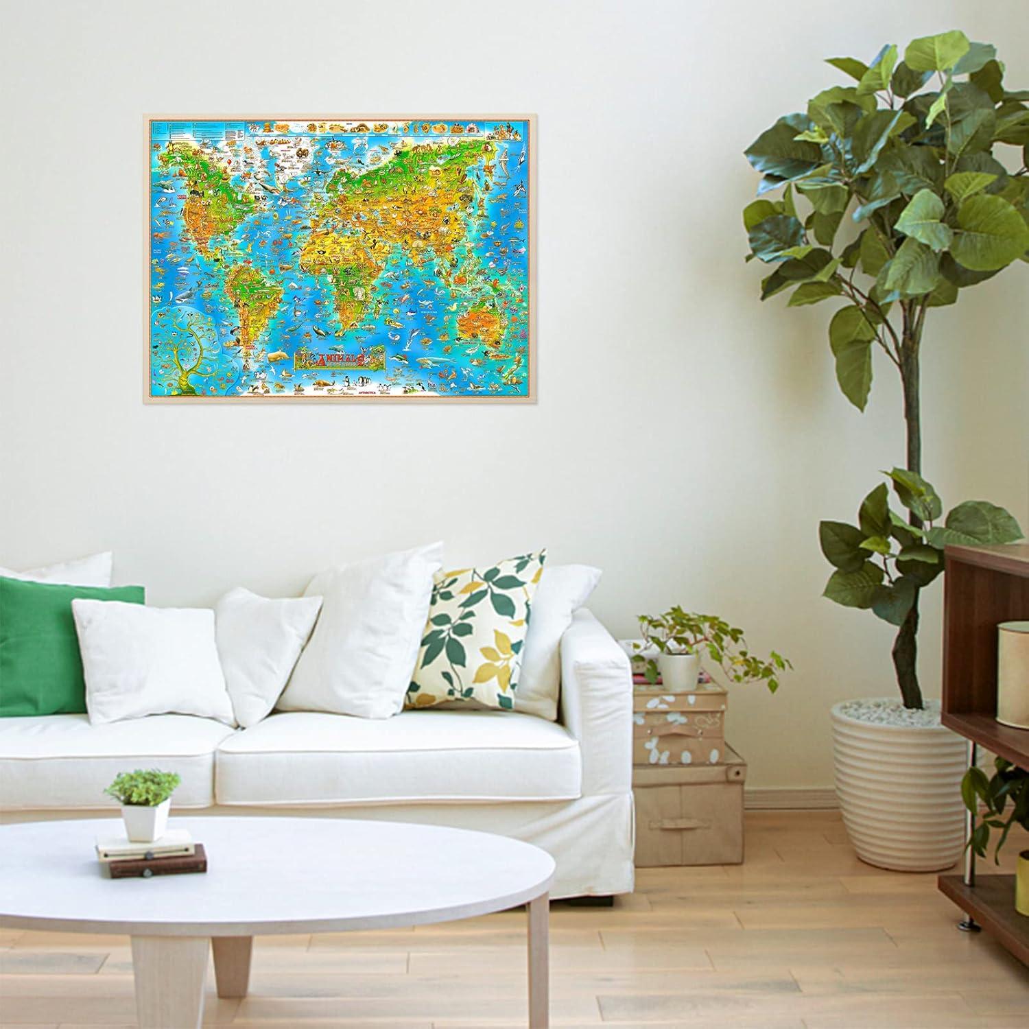 150/300/500/1000 Pieces Jigsaw - Puzzle Map World review and price