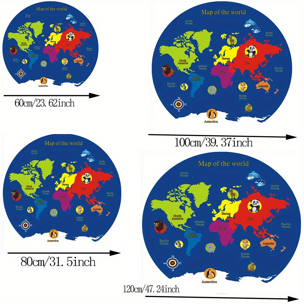 World Map Round Rug Flannel Ed - Kids Education Nursery review and price